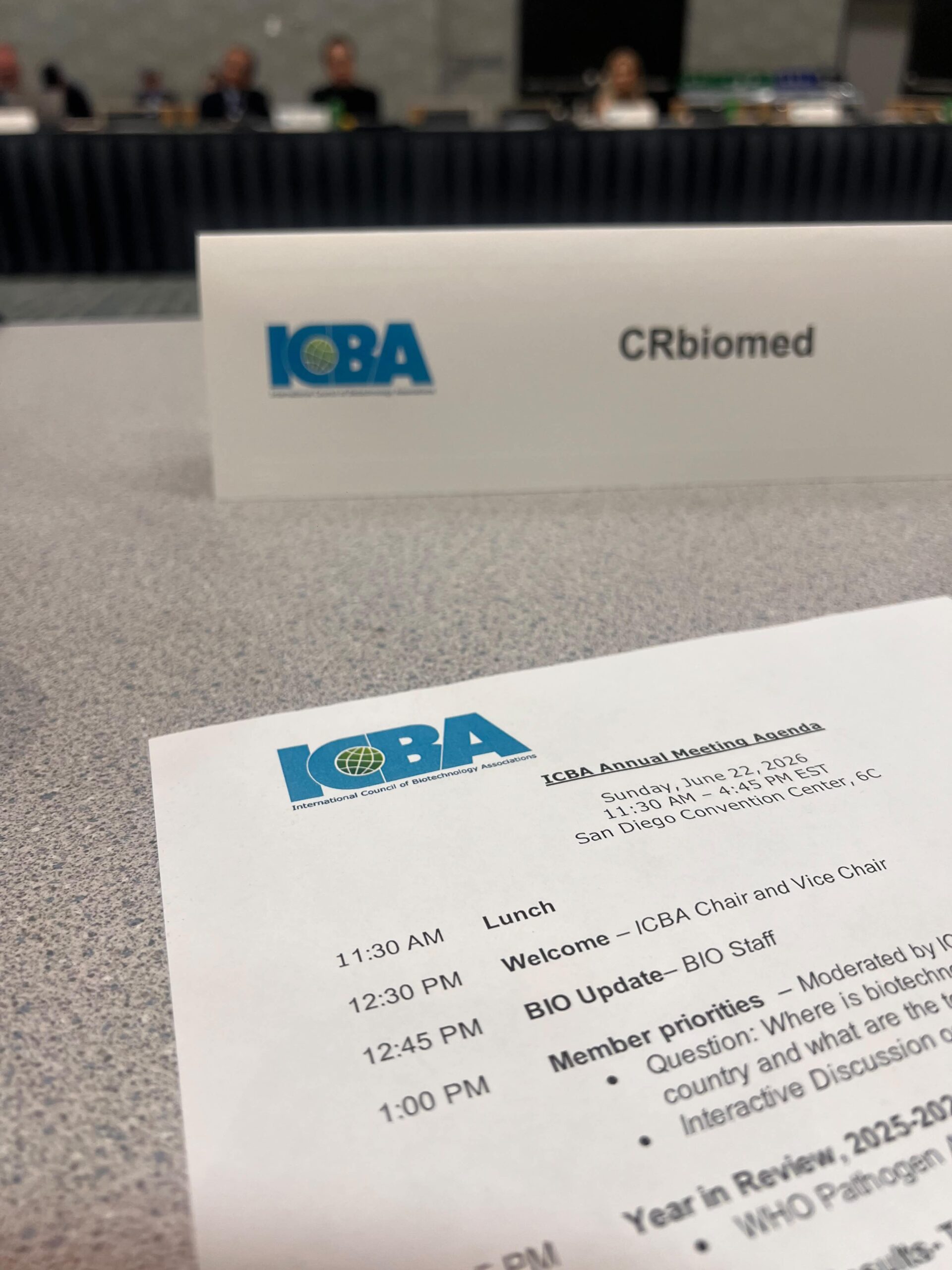 CRBiomed presente en BIO y Consejo Internacional de Asociaciones de Biotecnología (ICBA)